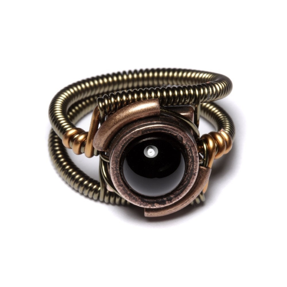 Steampunk Jewelry - Ring - Black Onyx