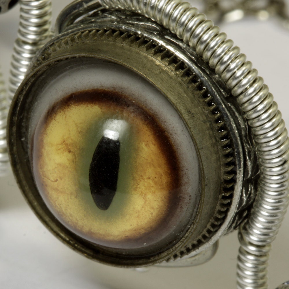Steampunk Jewelry - Bracelet - Taxidermy glass eye - RESERVED