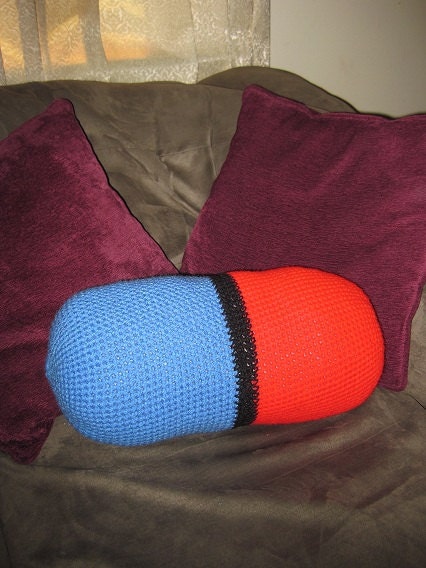 Dr. Mario Blue/Red Pillow - MADE TO ORDER