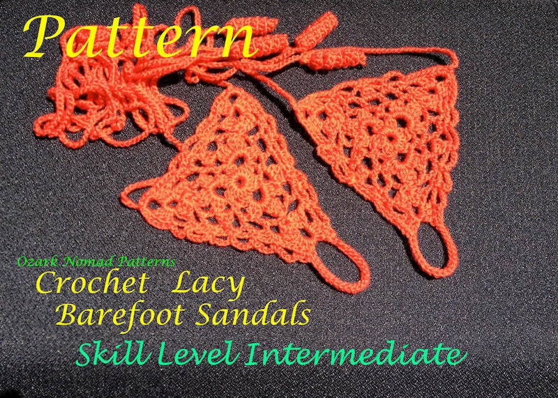 Immediate Download - PDF Crochet Pattern for Lacy Barefoot Sandals