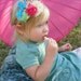 Girls Just Wanna Have Fun - Pink Turquoise Cream Shabby Rosettes Tulle Pearls - Baby Infant Newborn Girls Adults