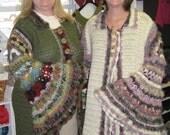 Blended natural and synthetic fibers Technicolor Sweater Coat with Molly Weasley Sleeves, Reserved for Vivianne