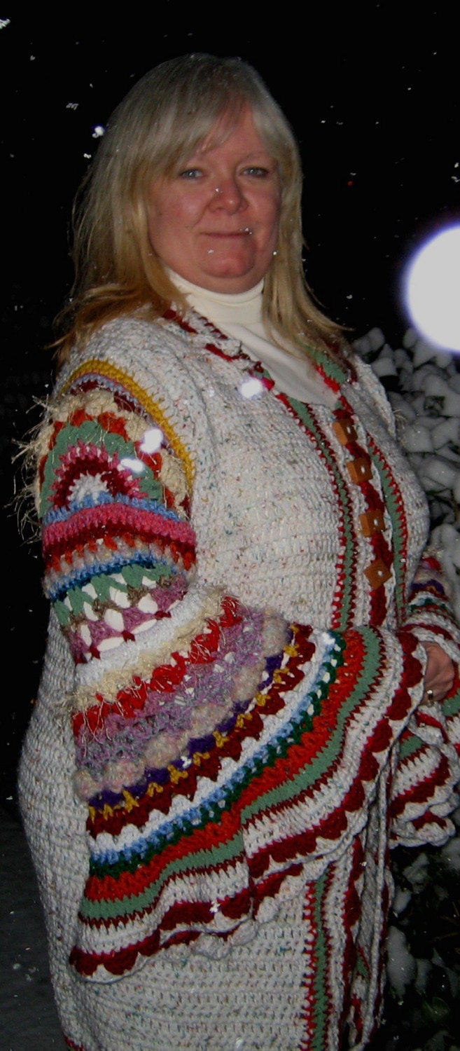 Acrylic Fibers Classic Technicolor Sweater Dream Coat with Weasley Sleeves, Reserved for Essie