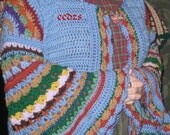 Reserved for Jessie's Daughter - Classic Dorothy's Technicolor Sweater Dream Coat with Molly Weasley Sleeves, Synthetic Yarns