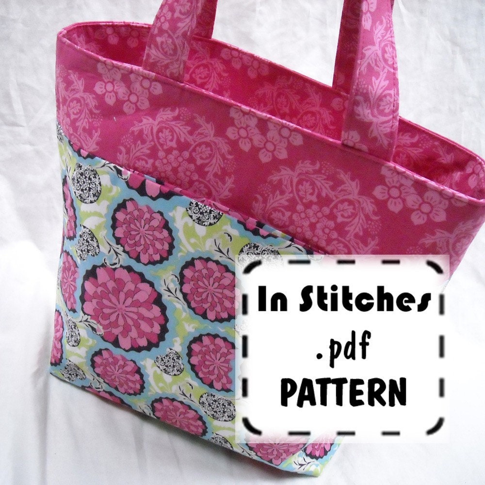 Reversible Bookbag Tote PDF pattern Tutorial EASY Instructions