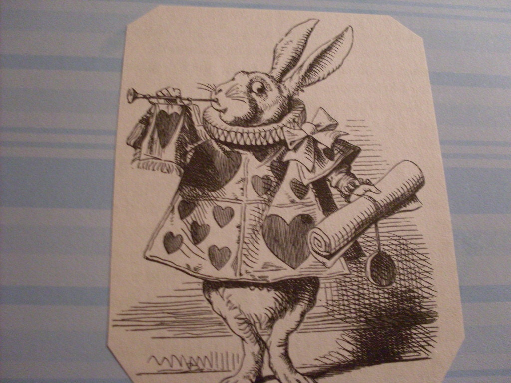 White Rabbit and False Teeth Notecards  - Set of 2