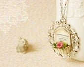 French Chic Gerbera Daisy Necklace (Medium Pink) - Gift for her