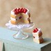Miniature Food - Dollhouse Homemade Strawberry Short Cake