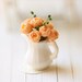 Dollhouse Miniature Flowers - Peach Pink Peonies in White Porcelain Jug