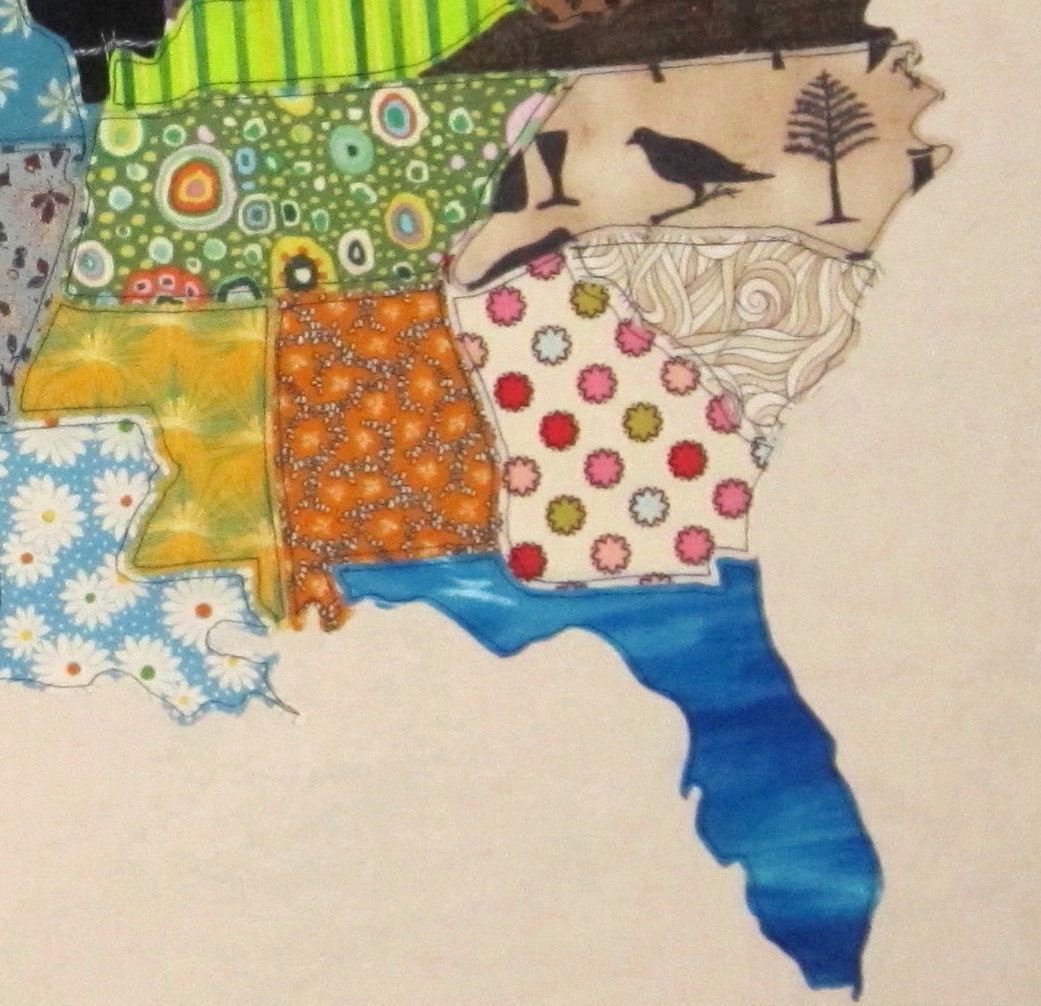 Quilt Pattern Patchwork USA MAP Full sized templates and clear instructions from Quilts by Elena