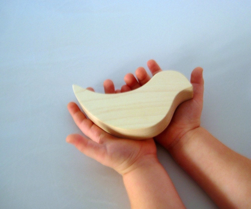 Wood Baby Bird Rattle