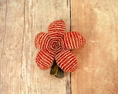 Flower Hair Clip or Brooch - Blood Orange - Ododo Originals