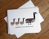 New Baby card with Goose Family