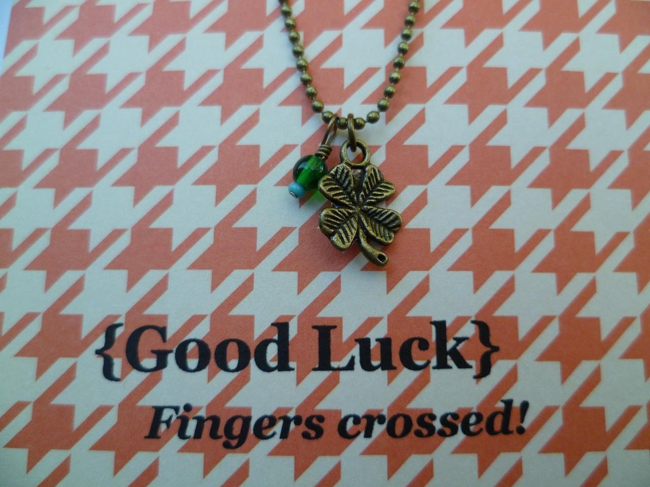Four Leaf Clover Charm Necklace - GOOD LUCK