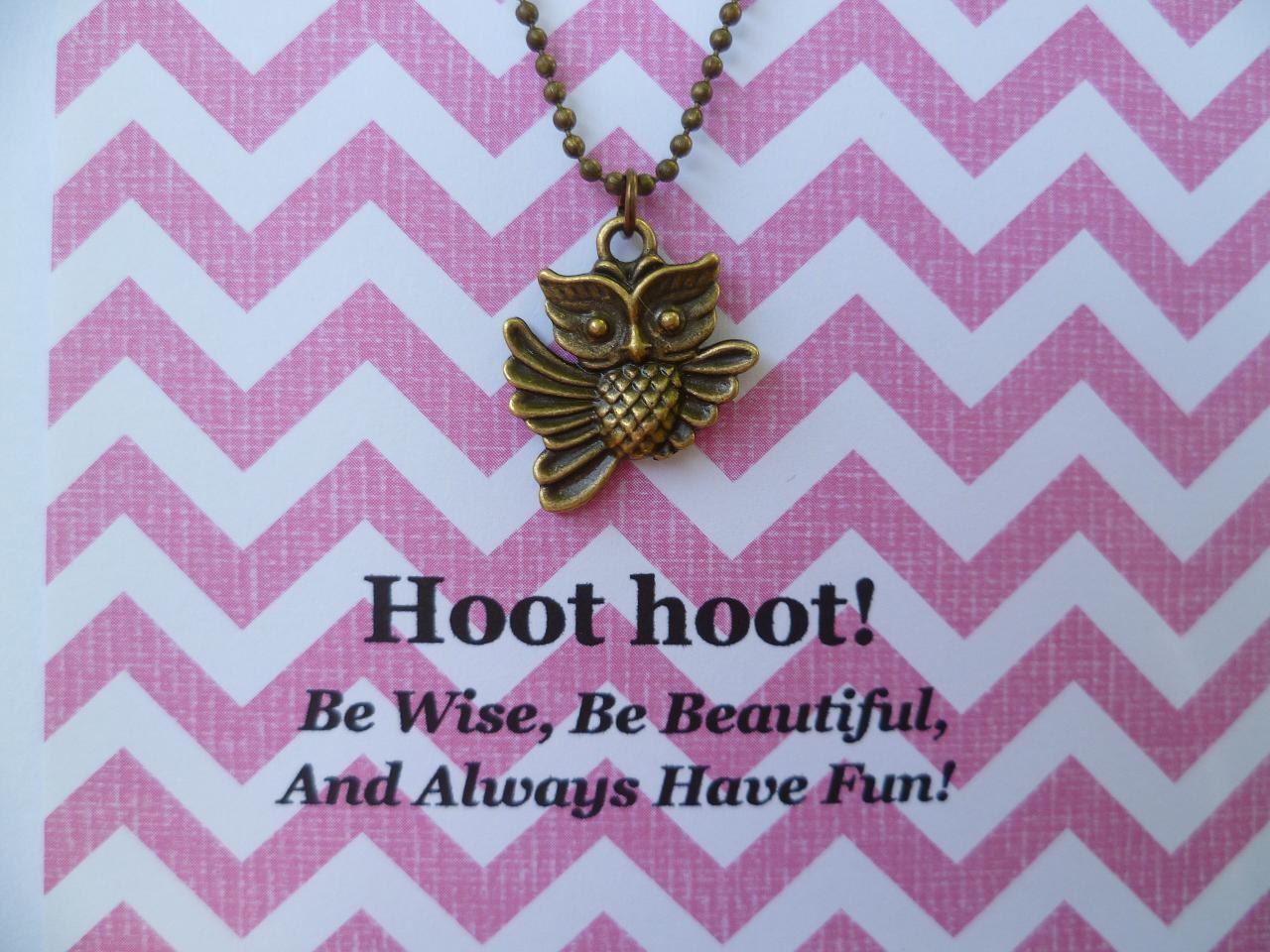 Fancy Owl Charm Necklace - Have fun