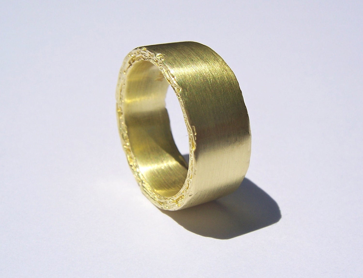 SALE - 18kt Gold Rough Edge Ring 8mm
