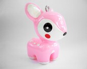 Kawaii 25x35mm pink fawn pendant charm (J252.1)