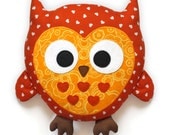 Owl Pattern -  plush pillow sewing pattern PDF