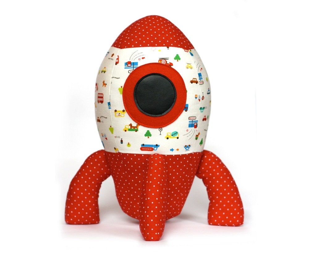 Big Rocket toy softie pattern downloadable PDF sewing pattern