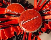 wedding garter set Budweiser Bottle Cap Keepsake a Peterene Design