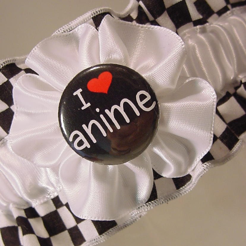 wedding garter Black and white Check  Anime  or PROM or Convention