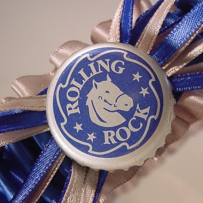 wedding garterROLLING ROCK Bottle Cap Garter  wedding  a Peterene Design