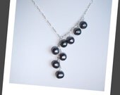 Cascade of Pearls - Peacock Pearls necklace with  Freshwater pearls in Sterling Silver - Pearlscade