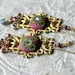 Multi Tundra Sapphire, Ruby and labradorite gemstone earrings on lovely brass finding - Clay floral earring - Chanson du printemps