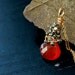 Lovely Deep Rust Orange Chalcedony and Pyrite in Gold fill Necklace - Red Papaya