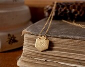 Extra Small Etched Honeycomb Necklace, Gold
