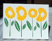 flower patch. letterpress printed card.