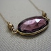 VIOLET purple quartz necklace with gold chain, amethyst necklace, quartz pendant, faceted gemstone necklace