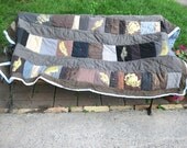 Upcycled and Silkscreened double quilt