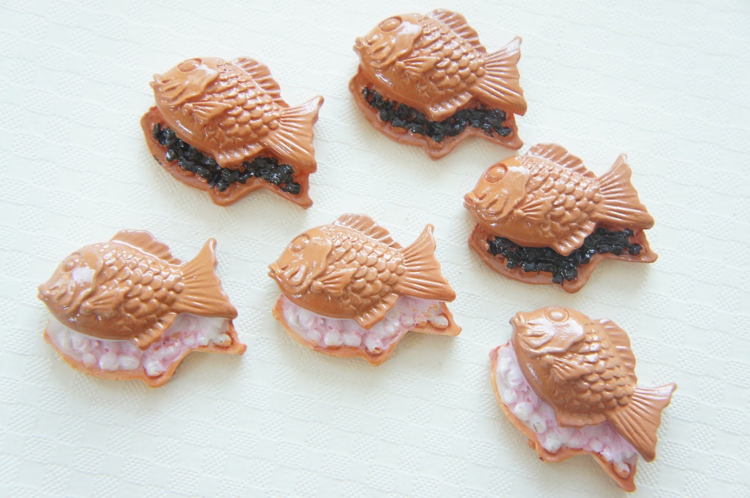 6 pcs Taiyaki Japanese Sweets Cabochon (22mm25mm) CD323