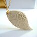 Gift for Mom - Lace  Pendant  Texture in Natural Milky White  Polymer Clay Handmade Jewelry