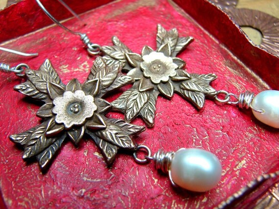 Flor Doble Bronze Earrings