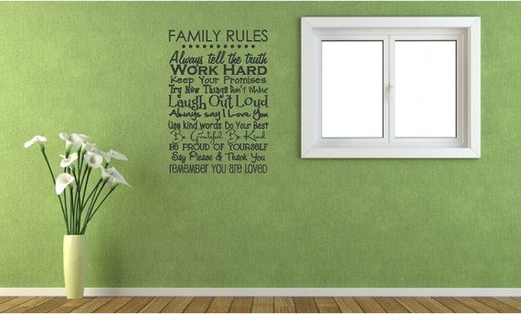 Family Rules - Vinyl Wall Decal Item FAM16