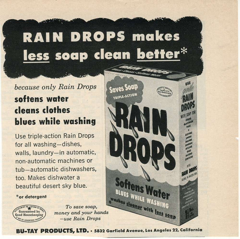 Vintage Advertisement - Rain Drops Water Softener