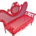 Miniature Garden Cherry Red Fairy  Bench July 4th Furniture Decor