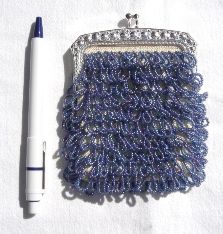 money purse knitted with beads.