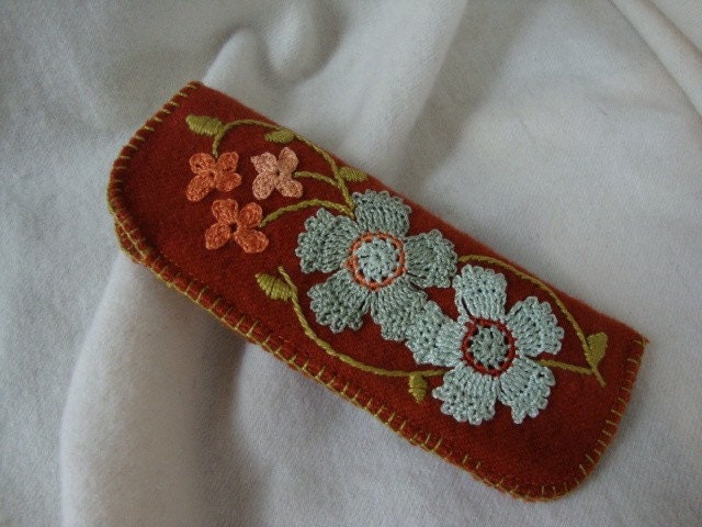 Blue flower reader eyeglass case