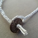 SALE Wrapped Picture Jasper and Hemp Macrame Necklace - Natural Bohemian