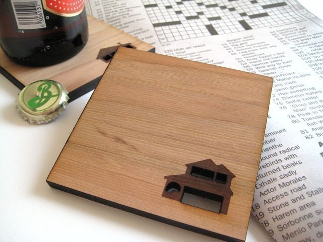 Wood Coasters - Home Sweet Home