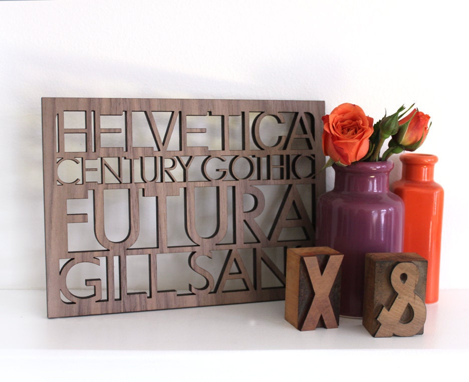 Sans Serif Typography Wall Art 5x7