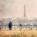 Paris photography, Paris eiffel tower, Paris print, Paris decor, Home decor, Wall art, Paris art print, yellow and gray, 6x6(15x15cm)