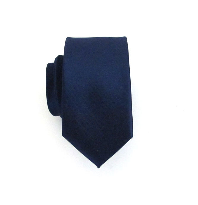 Necktie Dark Blue Skinny Silk Tie