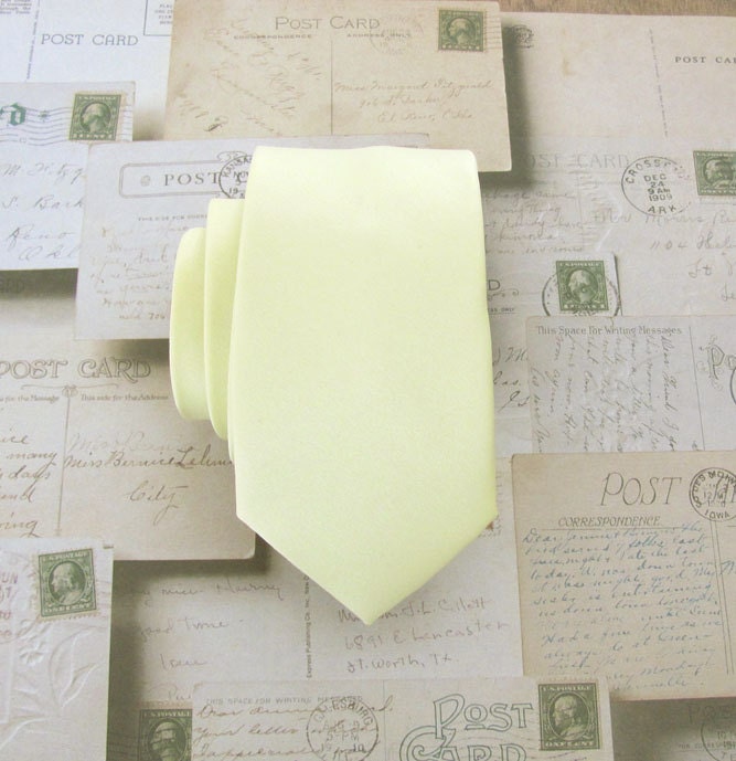 Skinny Tie - Light Yellow Skinny Necktie