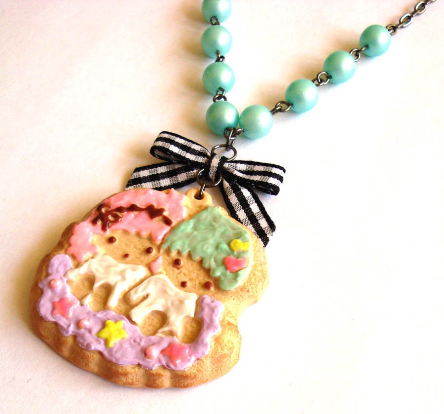 SALE 25% OFF - Little Twin Stars Cookie Necklace
