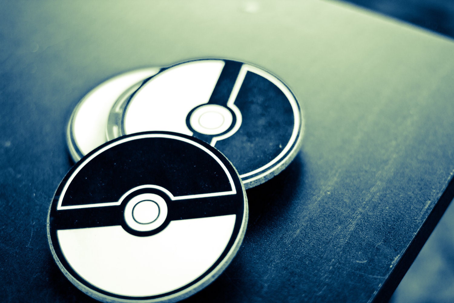 Pokemon pokeball coasters - Set of 4 - durable hard plastic top and slip resistant cork bottom