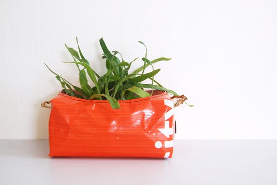 Planter (Medium) No. 25 - Recycled Billboard Banner - Eco-Friendly